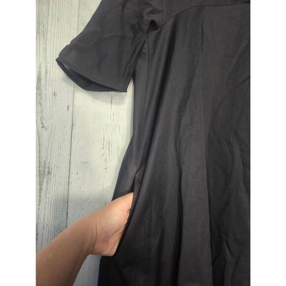 COS Sheer Yoke Minimialist Hi-Low Shift Shirt Dress LBD Sz. 6 - Picture 7 of 7